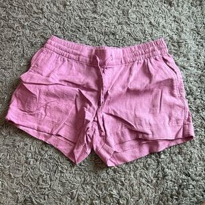 PINK LINEN SHORTS